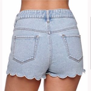 PACSUN | BULLHEAD Scalloped Denim Jean Short sz3